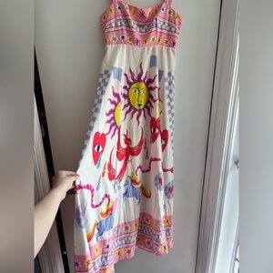 Colorful Sun and Heart Print Women's Skirt